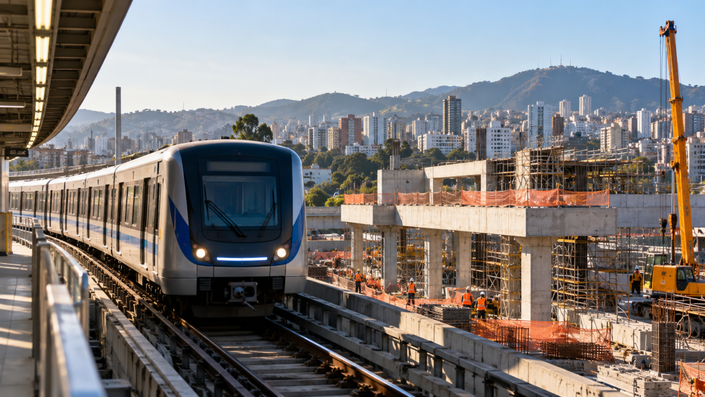 Metrô de Belo Horizonte avança com nova etapa da Linha 2 e inicia obras de três novas estações